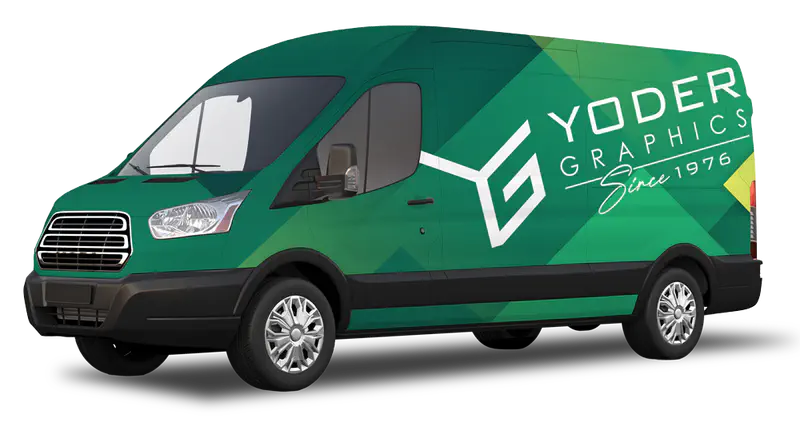 Yoder Graphics branded cargo van wrap